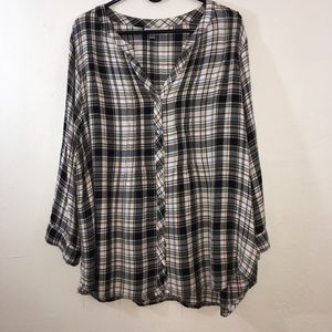 Avenue Women's Black/White/Flannel Shirt  22/24